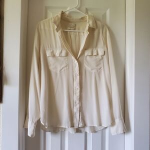 J.Crew 100%silk Off White Button Up